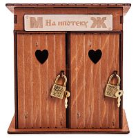 Копилка туалет 2 кабинки "На ипотеку" окрашенная во Губахе